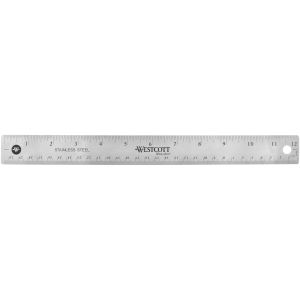 Stainless Steel Ruler W/Non-Slip Cork Back 12