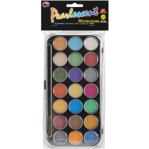 Yasutomo Pearlescent Watercolor Paint Cakes 21 Per Pkg Assorted Colors