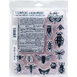 Tim Holtz Cling Stamps 7 inch X8.5 inch Entomology