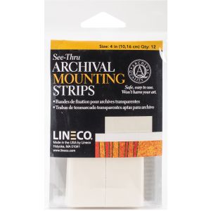 Lineco See Thru Archival Mounting Strips 12 Per Pkg 4 inch 