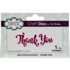 Creative Expressions Craft Dies By Sue Wilson Mini Expressions Thank You