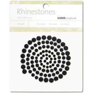 Kaisercraft Adhesive Rhinestones 100 Per Pkg Black