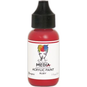 Dina Wakley Media Acrylic Paint 1Oz Ruby 1 Pack of 1 piece