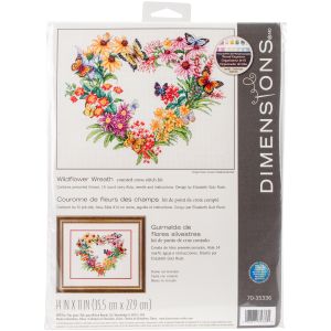 Dimensions Counted Cross Stitch Kit 14 inch X11 inch Wildflower Wreath 14 Count
