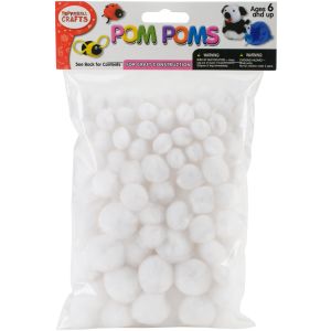 PomPom Puffs Assorted 100 Per PkgWhite
