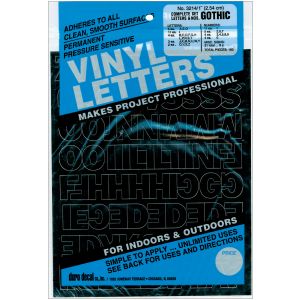 Permanent Adhesive Vinyl Letters and Numbers 1 inch 183 Per Pkg Black