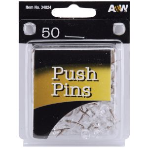 Push Pins 50 Per Pkg -Clear