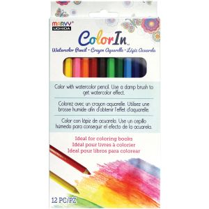 ColorIn Watercolor Pencil Set 12 Per Pkg Assorted Colors