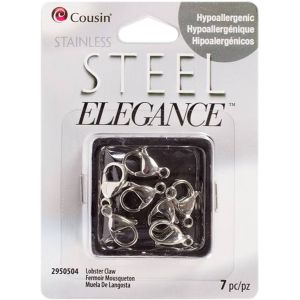 Stainless Steel Elegance Beads And Findings Lobster Claw Clasps 7 Per Pkg