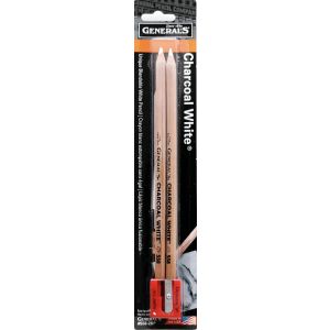 General Pencil Charcoal White Pencils 2 Per Pkg 2B
