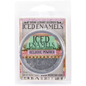 Iced Enamels Relique Powder .5oz-Glitz Silver