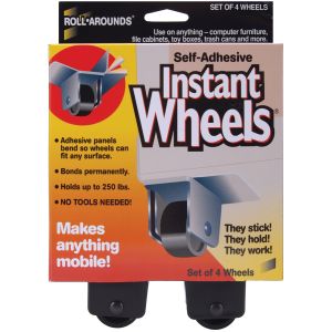 Self Adhesive Instant Wheels 1 inch X1.5 inch 4 Per Pkg