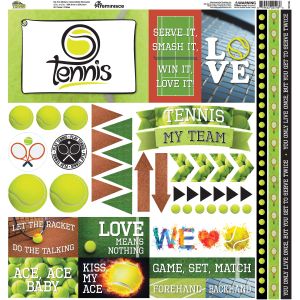 Tennis Elements Stickers 12 inch X12 inch 