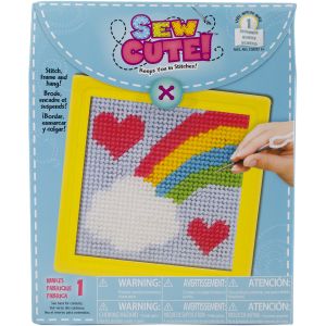 Sew Cute Rainbow Needlepoint Kit 6 inchX6 inch Stitched In Yarn 1 pack of 1 Skein