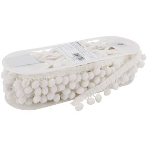 Simplicity Ball Fringe 1.125 inch X12yd White