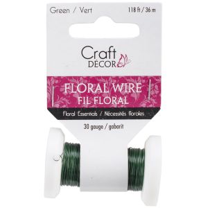 Spooled Floral Wire 30 Gauge 118 Green