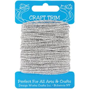 Design Works Craft Trim 10yd-Glitter Silver