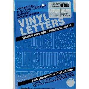 Permanent Adhesive Vinyl Letters & Numbers 2 inch 167 Per Pkg -Blue