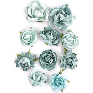 Kaisercraft Paper Blooms 10 Per Pkg Sage. 1 inch 1.5 inch 