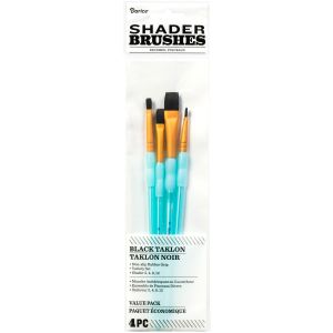 Black Taklon Brush Set Shaders 4 Per Pkg