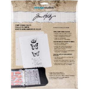 Tim Holtz Storage Studios Stamp Storage Binder Refills 8 Per Pkg 7.25 inch X10 inch 