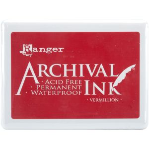 Ranger Archival Ink Jumbo Ink Pad #3 Vermillion 1 Pack of 1 Piece