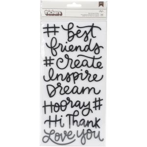 Girl Squad Thickers Stickers 5.5 inch X11 inch 30 Per Pkg Phrases Foam