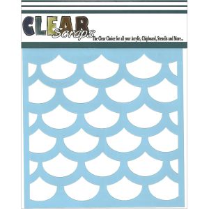 Clear Scraps Stencils 12 inch X12 inch Fish Scales