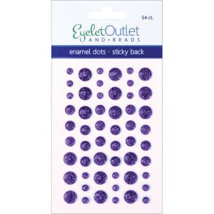 Eyelet Outlet Adhesive Back Enamel Dots 54 Per Pkg Glitter Violet