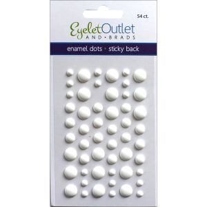 Eyelet Outlet Adhesive Back Enamel Dots 54 Per Pkg Matte White