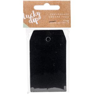 Kaisercraft Lucky Dip Chalkboard Tags 12 Per Pkg Square 1.75 inch X3 inch 