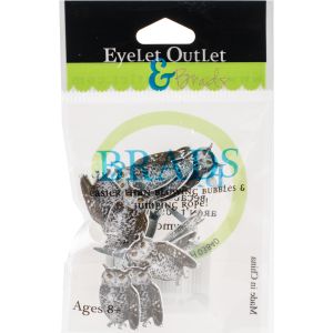 Eyelet Outlet Shape Brads 12 Per Pkg -Sketched Owls