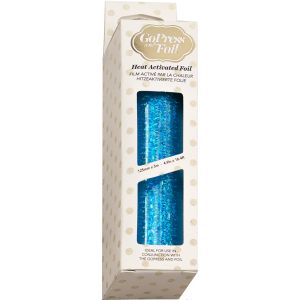 Couture Creations Foil 5 inch X16.4 Cyan Iridescent Flakes Pattern