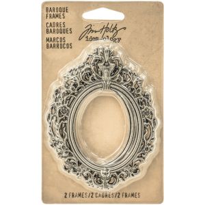 Idea Ology Metal Baroque Frames 2.25 inch X3 inch 2 Per Pkg Antique Nickel