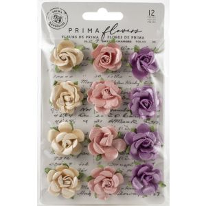 Prima Marketing Mulberry Paper Flowers Gamma Ray Moon Child 12 Per Pkg