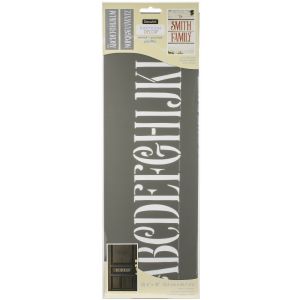 Americana Decor Stencil 6 inch X18 inch 2 Per Pkg -Curly Alphabet