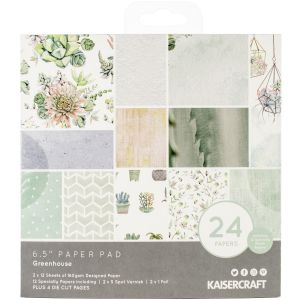Kaisercraft Paper Pad 6.5 inch X6.5 inch 40 Per Pkg Greenhouse