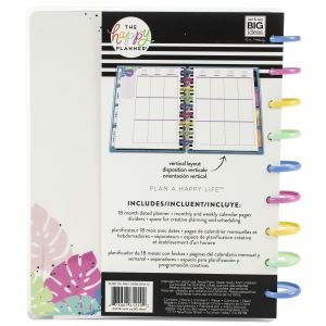 Happy Planner 18 Month Dated Medium Planner 7.75 inch X9.75 inch Pastel Tropics July 2019 Dec 2020