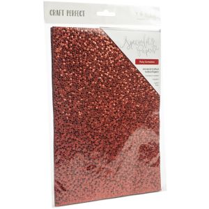 Craft Perfect Handcrafted Embossed Cotton Papers A4 5 Per Pkg Ruby Gemstone