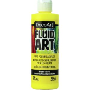 DecoArt FluidArt Ready To Pour Acrylic Paint 8oz Bright Yellow