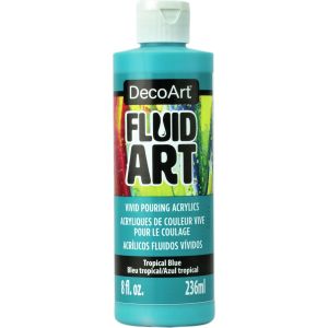DecoArt FluidArt Ready-To-Pour Acrylic Paint 8oz-Tropical Blue