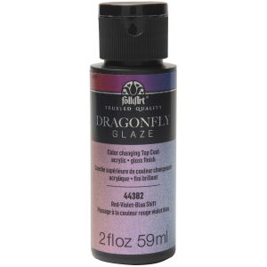 FolkArt DragonFly Glaze Topcoat 2oz Red Violet Blue