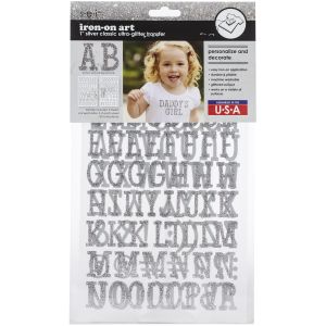 SEI Glitter Classic Letters 1 inch Silver