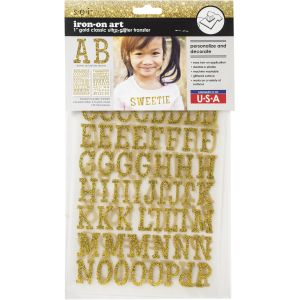SEI Glitter Classic Letters 1 inch Gold