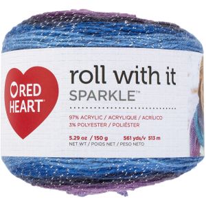 Red Heart Yarn Roll With It Sparkle Amethyst 1 pack of 1 Skein