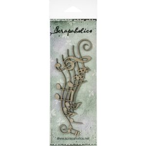 Scrapaholics Laser Cut Chipboard 1.8mm Thick Music Flourish 6 inch X2.5 inch 