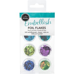American Crafts Color Pour Foil Flakes .1oz Cool 6 Per Pkg
