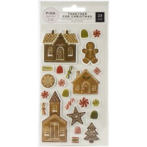 Together For Christmas Puffy Stickers 23 Per Pkg Gingerbread
