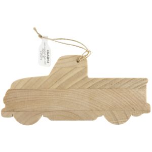 Craft Decor Wood Ornament W Twine 12 Per Pkg Truck 5.25 inch X2.5 inch X.375 inch 