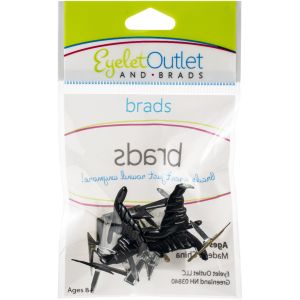 Eyelet Outlet Shape Brads 12 Per Pkg -Hat & Lightning Bolt